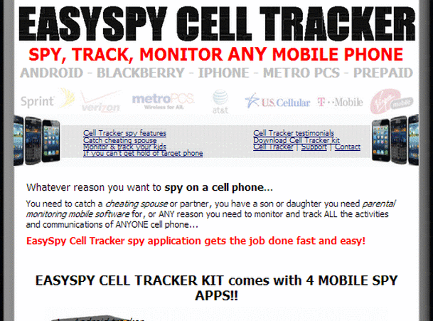 Easy Spy Cell Tracker web site.